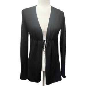 Vince 100% Cashmere Tie-Front Cardigan Sweater – Black, Size S